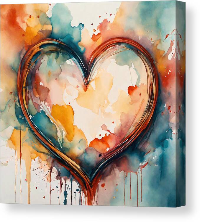 Heart Print, Heart Shape, Heart Watercolor, Heart Painting, Heart Art, Love  Poster, Heart Decor, Watercolour Art, Wall Art, Valentines Day 