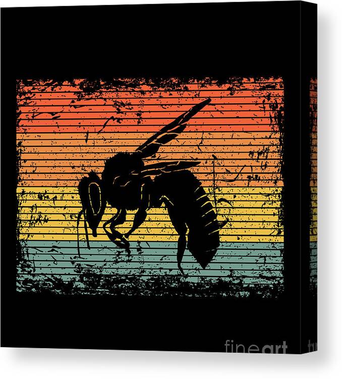 Bee Canvas Print featuring the photograph Vintage Bee Wasp Insect Gift by J M