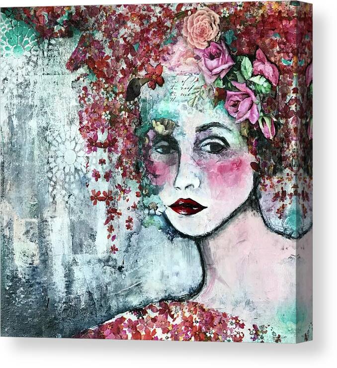 Woman Portrait Canvas Print featuring the painting Vintage Woman by Diane Fujimoto