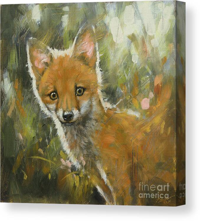 Fox Canvas Print featuring the painting W1218 Fox by John Silver