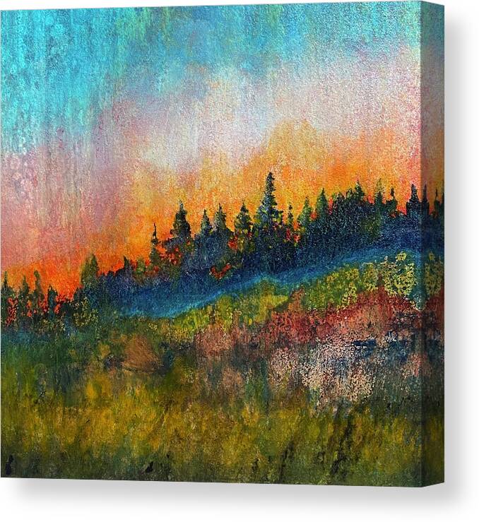 Trees Canvas Print featuring the painting Waiting by Tonja Opperman