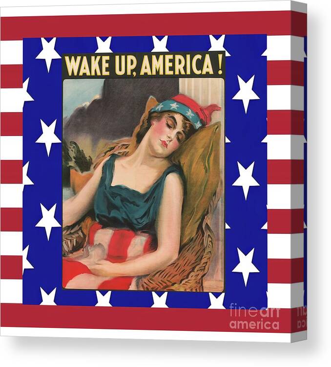 Wake Up Canvas Print featuring the mixed media Wake Up America USA United States by Mixed Media