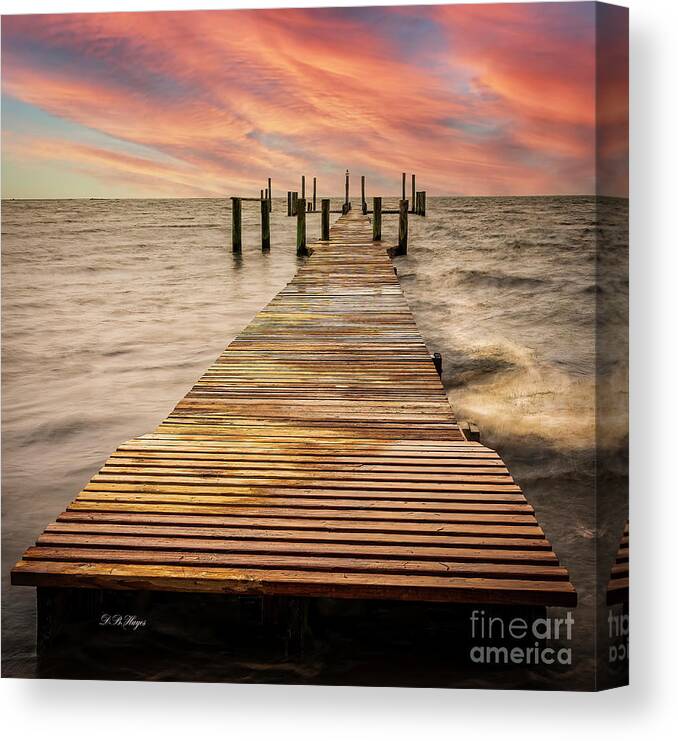 Seas Canvas Print featuring the photograph Walkway In The Sea by DB Hayes