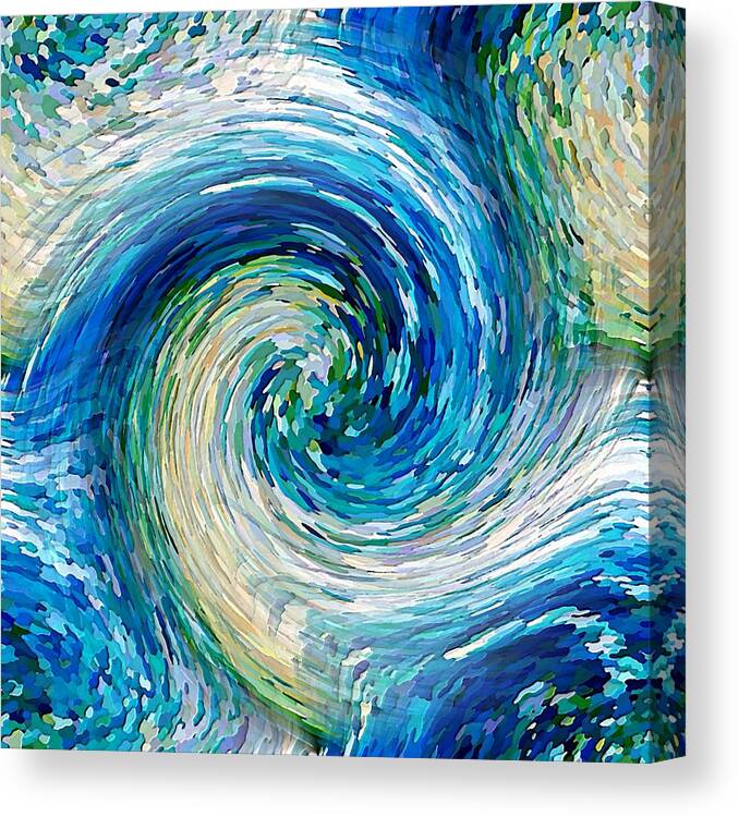 Blue Canvas Print featuring the digital art Wave to Van Gogh II by David Manlove