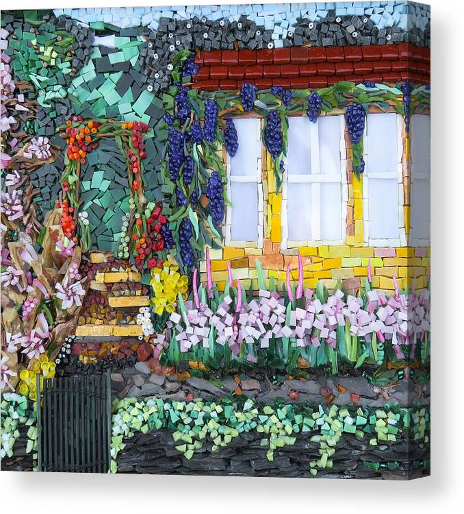 Mosaic Canvas Print featuring the photograph Welcome in my garden by Adriana Zoon