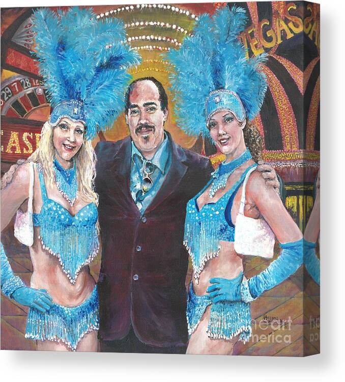 Vegas Canvas Print featuring the painting What Happens in Vegas... by Merana Cadorette