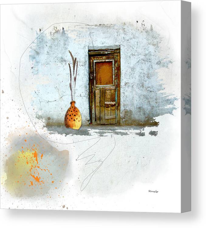 Old Canvas Print featuring the mixed media What Lies Behind this Locked Door? by Moira Law
