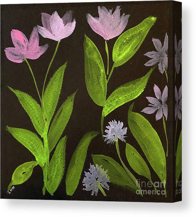 Wild Flowers Canvas Print featuring the painting Wild Flowers by Lisa Neuman