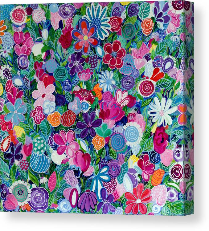 Abstract Floral Canvas Print featuring the painting Wildflowers by Beth Ann Scott