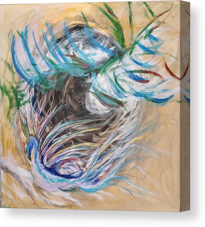 Abstract Canvas Print featuring the painting Windswept landing by Clily Artist Space