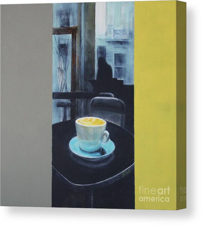 Coffee Art Canvas Print featuring the painting Winter Morning Cuppa by Jane See
