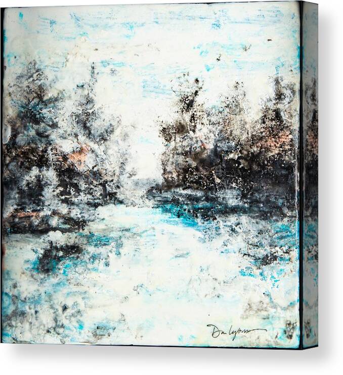 Abstract Canvas Print featuring the digital art Winter Wonder III - Colorful Abstract Contemporary Acrylic Painting by Sambel Pedes