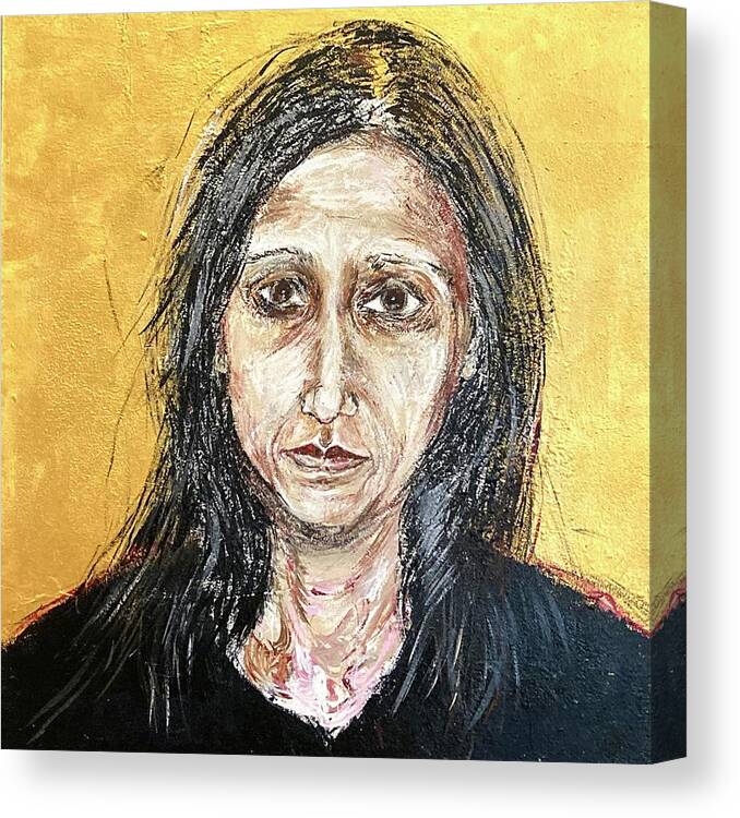 Portrait Canvas Print featuring the painting Worried by David Euler
