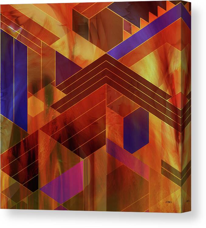 Frank Lloyd Wright Canvas Print featuring the digital art Wrightian Reflections - Square Version by Studio B Prints