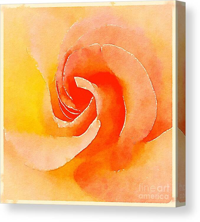 Rose Canvas Print featuring the digital art Painted Rose by Wendy Golden