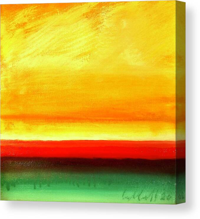 Painting Canvas Print featuring the painting Yellow Sky by Les Leffingwell