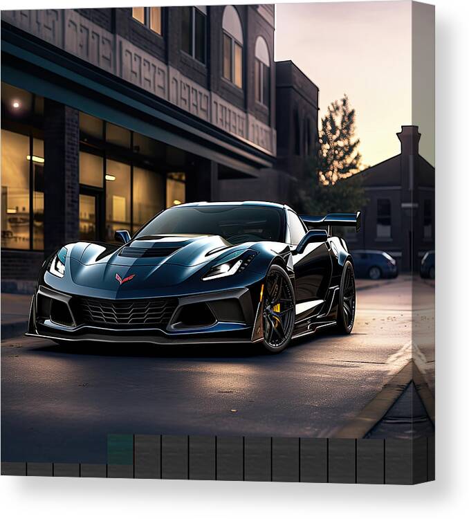 Zr1 Canvas Print featuring the photograph ZR1 C7 Generation Corvette by Lourry Legarde