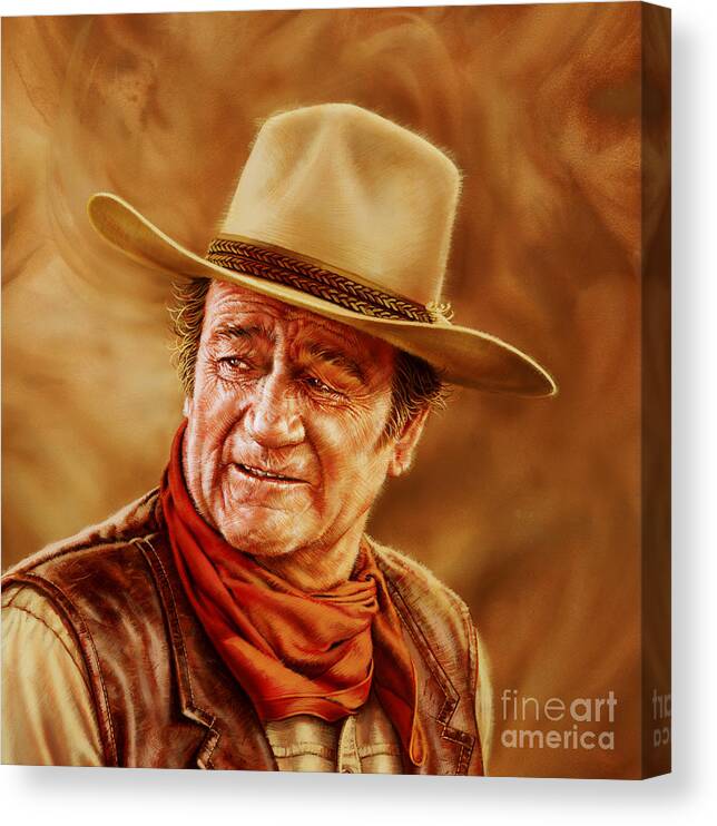 Portrait Canvas Print featuring the painting American Hero by Dick Bobnick