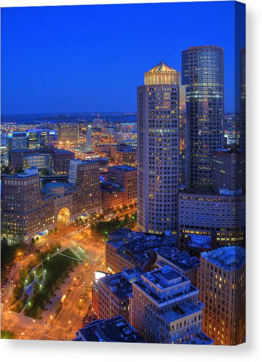 Boston Canvas Print featuring the photograph Boston Financial District and Seaport District by Joann Vitali