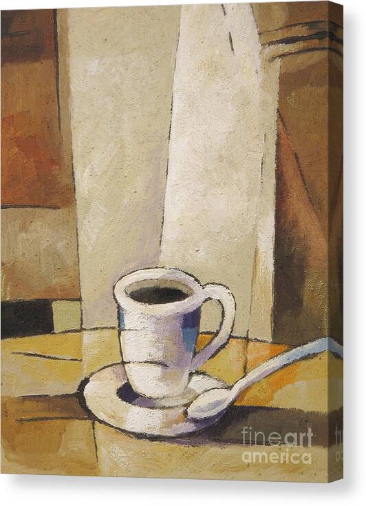 Coffee Canvas Print featuring the painting Cup of Coffee by Lutz Baar