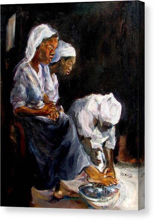 Washing Feet Canvas Print featuring the painting Humble Hands by Patrick Mills