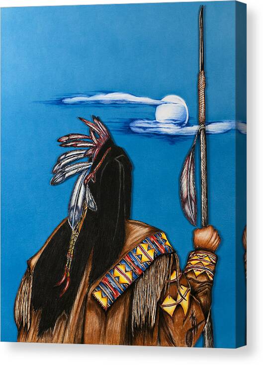 Native America Canvas Print featuring the mixed media Many Moons by Kem Himelright