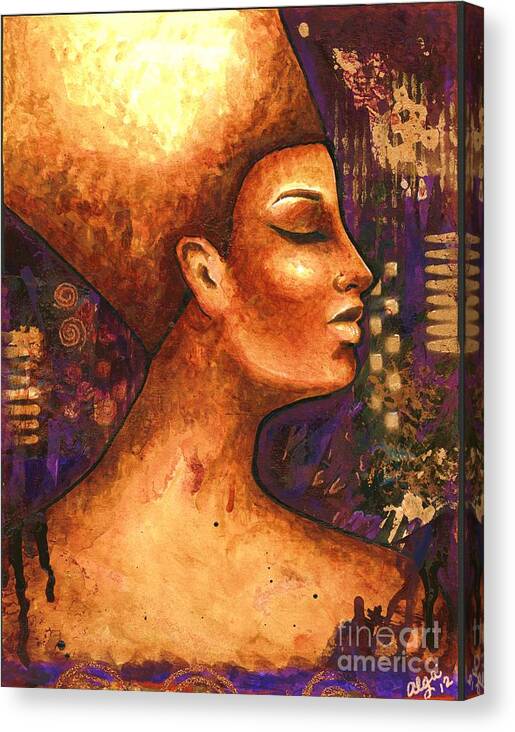 Queen Canvas Print featuring the painting Queen of the Nile by Alga Washington