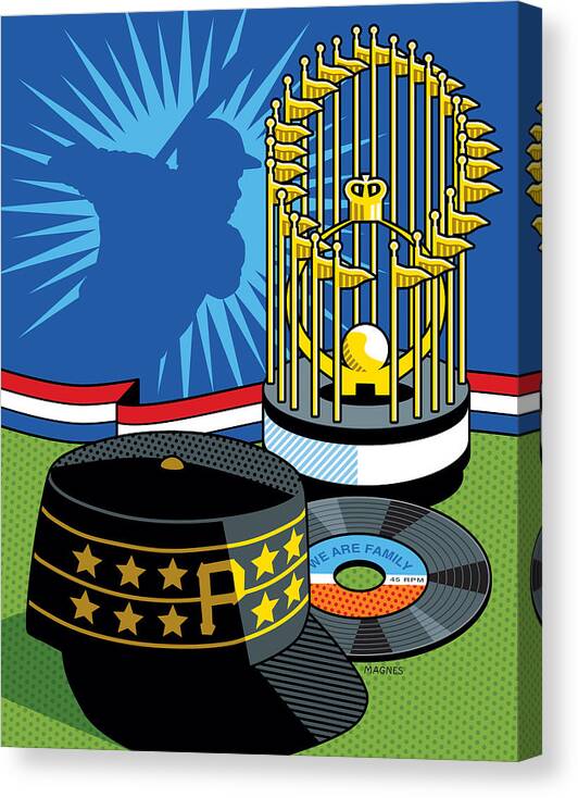 Pittsburgh Pirates Canvas Print featuring the digital art 1979 Pirates by Ron Magnes