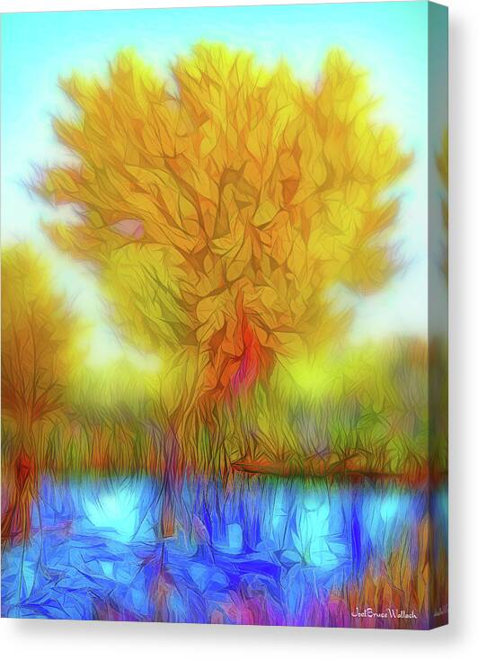 Joelbrucewallach Canvas Print featuring the digital art Crystal Pond Dream by Joel Bruce Wallach