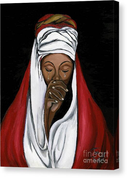 Woman Painting Canvas Print featuring the painting In Prayer by Toni Thorne