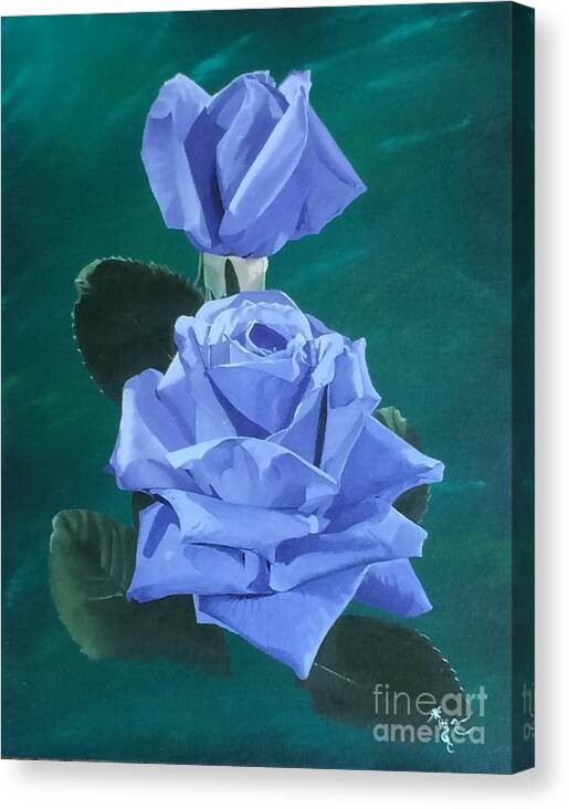 Flowers Canvas Print featuring the painting Lavender Rose by Heather Chandler