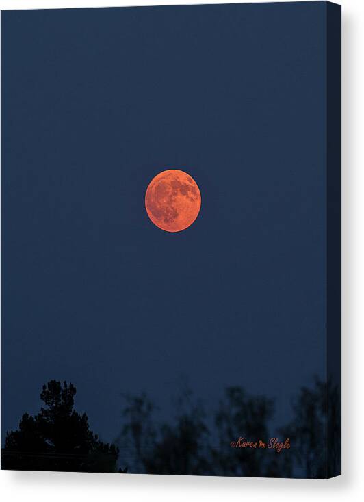 Moon Canvas Print featuring the photograph Smokey Moon by Karen Slagle