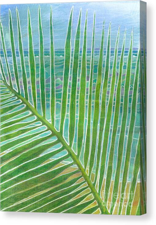 Coconut Canvas Print featuring the painting The Frond - Bahamas by Amelia Stephenson at Ameliaworks
