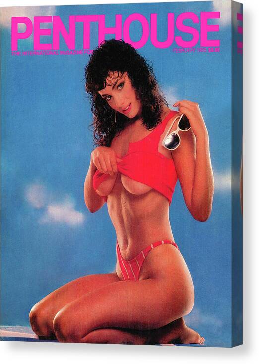 Model Canvas Print featuring the photograph February 1985 Penthouse Cover Featuring Brittany Dane by Penthouse