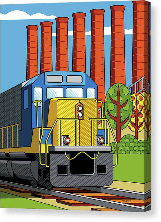 Pittsburgh Canvas Print featuring the digital art Homestead Stacks by Ron Magnes