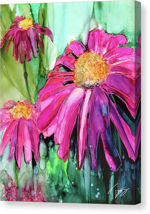  Canvas Print featuring the painting Purple Coneflower by Julie Tibus