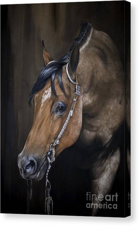 Equine Drawing Canvas Print featuring the pastel Roanie by Joni Beinborn