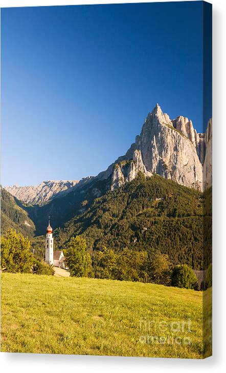 Landscape Canvas Print featuring the photograph Sciliar mountain - Val Gardena - Italy by Matteo Colombo