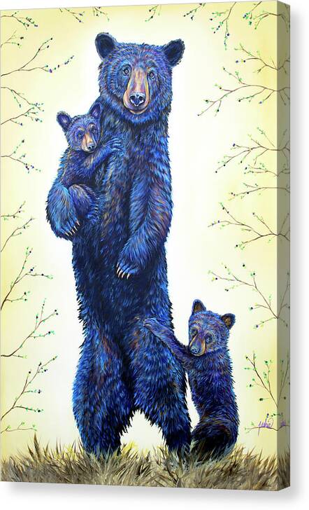 Grandma Bear Canvas Print featuring the painting Grandma Bear by Teshia Art