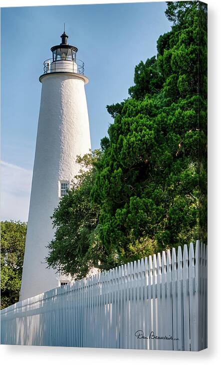 Lighthouse Canvas Print featuring the photograph Ocracoke Lighthouse 7812 by Dan Beauvais