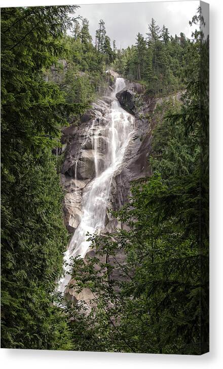 Waterfall Canvas Print featuring the photograph Squamish Waterfall by Lawrence Knutsson