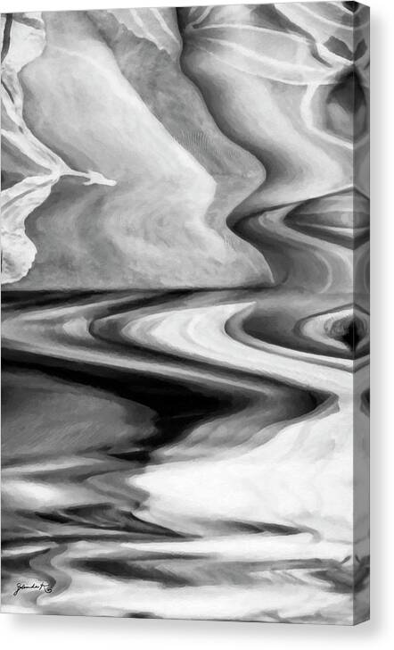 Black_white. Black_and_white Canvas Print featuring the digital art Flight of Fancy by Gerlinde Keating