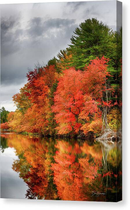 New England Canvas Print featuring the photograph Grist Mill Pond #4727 by Dan Beauvais