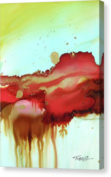 Canvas Print featuring the painting Red Line by Julie Tibus