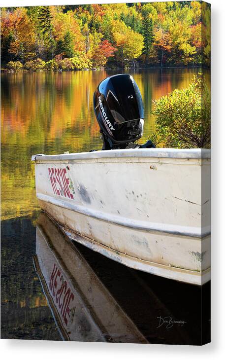 Fall Canvas Print featuring the photograph Rescue Boat #6013 by Dan Beauvais
