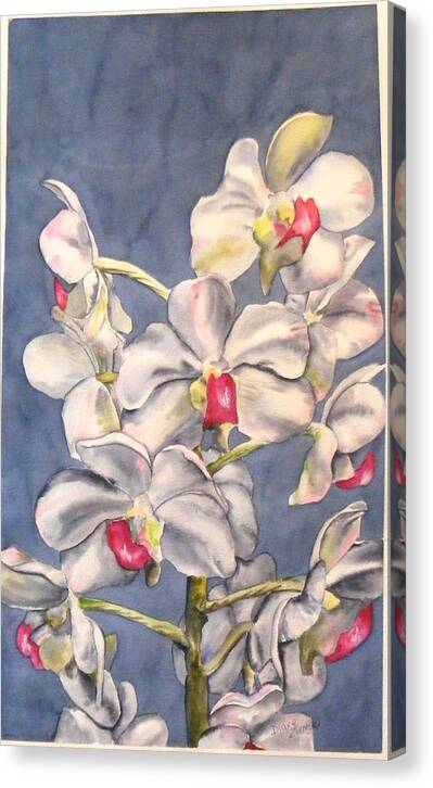 Floral Canvas Print featuring the painting Orchids #1 by Diane Ziemski