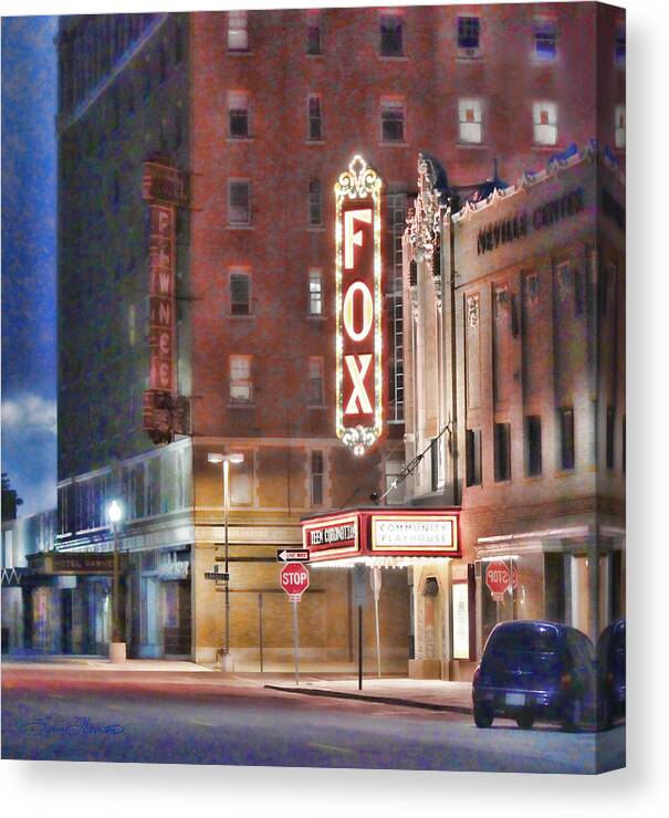 Fox Theater Canvas Print featuring the photograph The Fox After the Show by Sylvia Thornton