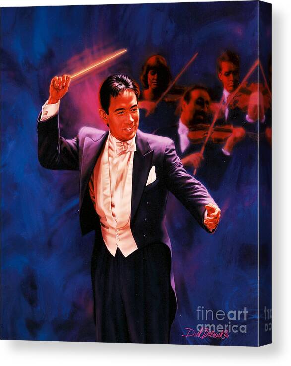 Portrait Canvas Print featuring the painting The Maestro by Dick Bobnick
