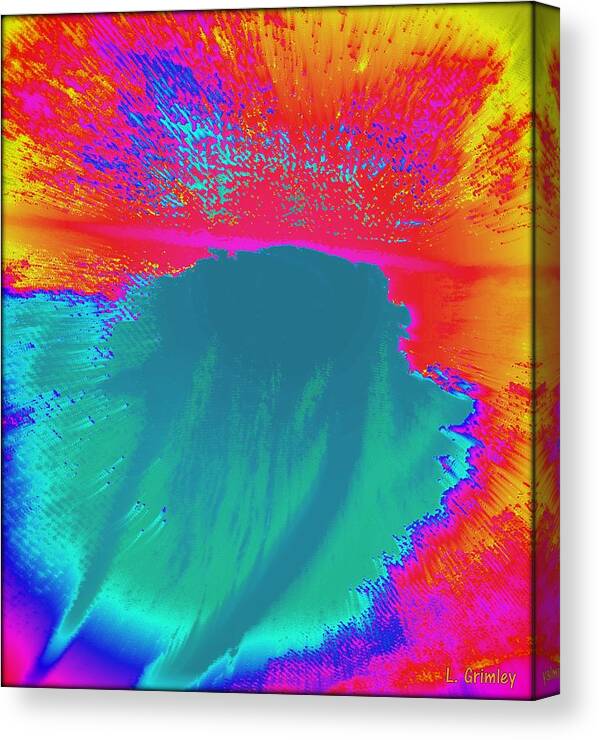 Implosion Canvas Print featuring the digital art Implosion-explosion by Lessandra Grimley