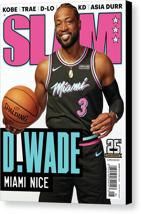 Dwayne Wade Canvas Print featuring the photograph D. Wade: Miami Nice SLAM Cover by Jeffrey Salter